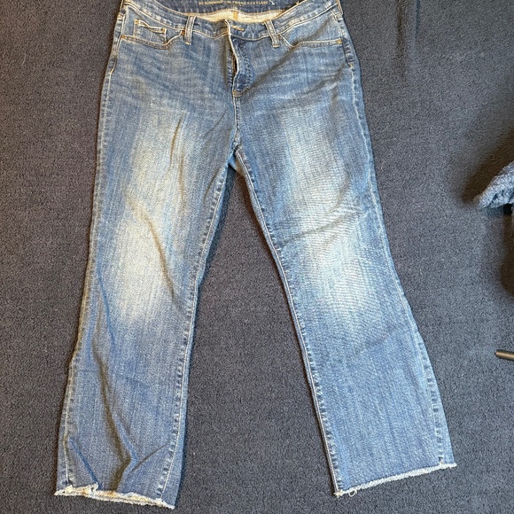 Chico's Denim - Chico's So Slimming Girlfriend Fray Hem Kick Flare Jean - Size 10 (Chico's 1.5)